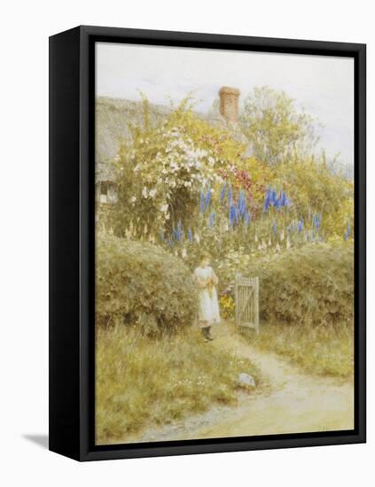 At the Cottage Gate-Helen Allingham-Framed Premier Image Canvas