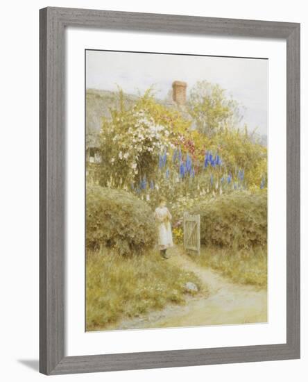 At the Cottage Gate-Helen Allingham-Framed Giclee Print