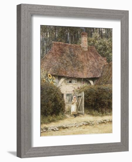 At the Cottage Gate-Helen Allingham-Framed Giclee Print