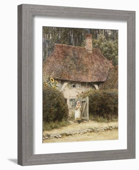 At the Cottage Gate-Helen Allingham-Framed Giclee Print