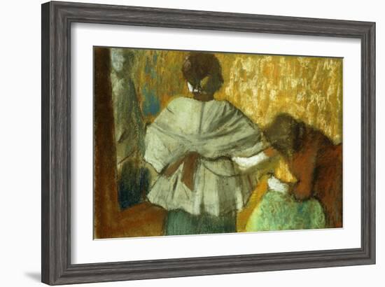 At the Couturiere, the Fitting-Edgar Degas-Framed Giclee Print