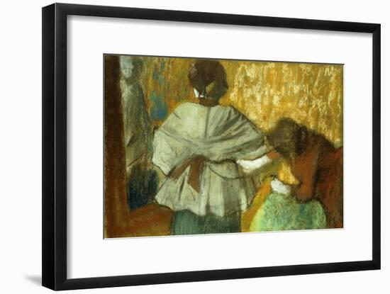 At the Couturiere, the Fitting-Edgar Degas-Framed Giclee Print