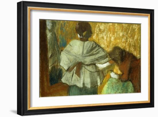 At the Couturiere, the Fitting-Edgar Degas-Framed Giclee Print