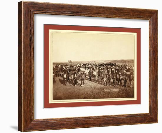 At the Dance. Part of the 8th U.S. Cavalry and 3rd Infantry at the Great Indian Grass Dance on Rese-null-Framed Giclee Print