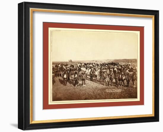 At the Dance. Part of the 8th U.S. Cavalry and 3rd Infantry at the Great Indian Grass Dance on Rese-null-Framed Giclee Print