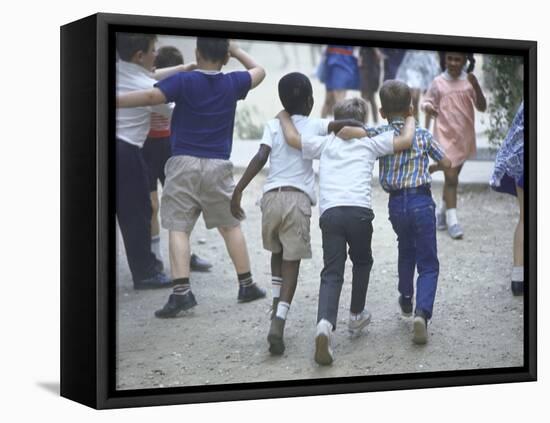 At the Desegregated Lusher School Three Boys Display Camaraderie Walking Through Playground-Bill Eppridge-Framed Premier Image Canvas