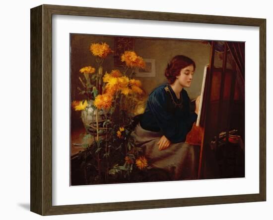 At the Easel-James N. Lee-Framed Giclee Print