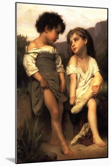 At the Edge of the Brook-William Adolphe Bouguereau-Mounted Art Print