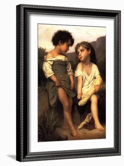 At the Edge of the Brook-William Adolphe Bouguereau-Framed Art Print