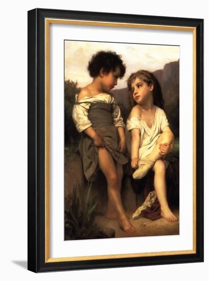 At the Edge of the Brook-William Adolphe Bouguereau-Framed Art Print