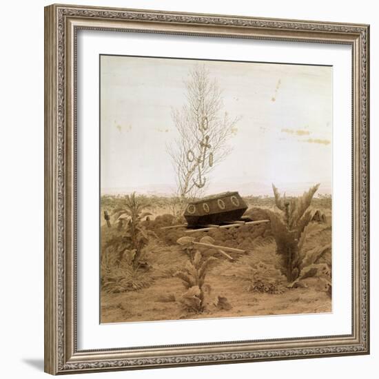 At the Edge of the Grave, 1830S-Caspar David Friedrich-Framed Giclee Print