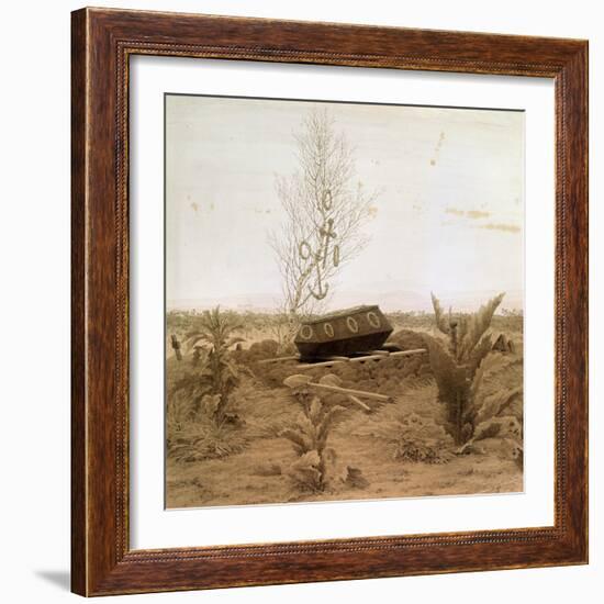 At the Edge of the Grave, 1830S-Caspar David Friedrich-Framed Giclee Print