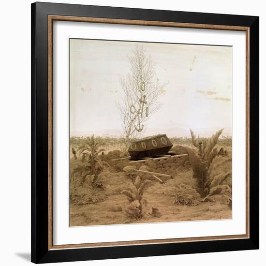 At the Edge of the Grave, 1830S-Caspar David Friedrich-Framed Giclee Print