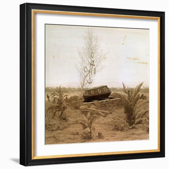 At the Edge of the Grave, 1830S-Caspar David Friedrich-Framed Giclee Print