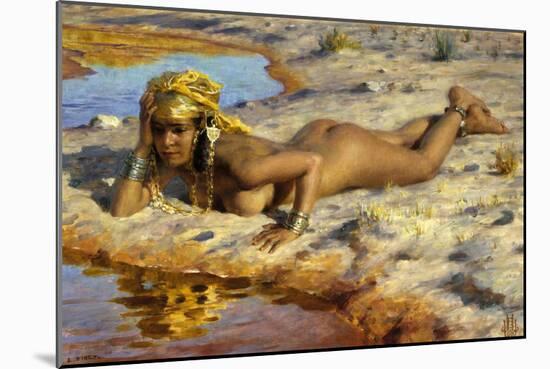 At the Edge of the Wadi (Stream)-Etienne Dinet-Mounted Art Print