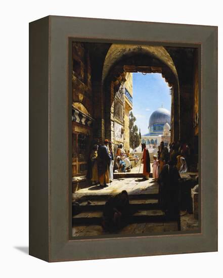 At the Entrance to the Temple Mount, Jerusalem, 1886-Gustave Bauernfeind-Framed Premier Image Canvas