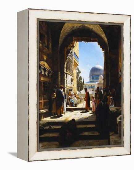 At the Entrance to the Temple Mount, Jerusalem, 1886-Gustave Bauernfeind-Framed Premier Image Canvas