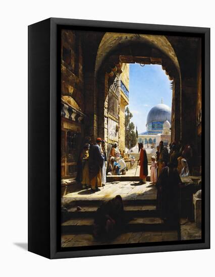 At the Entrance to the Temple Mount, Jerusalem-Gustav Bauernfeind-Framed Premier Image Canvas