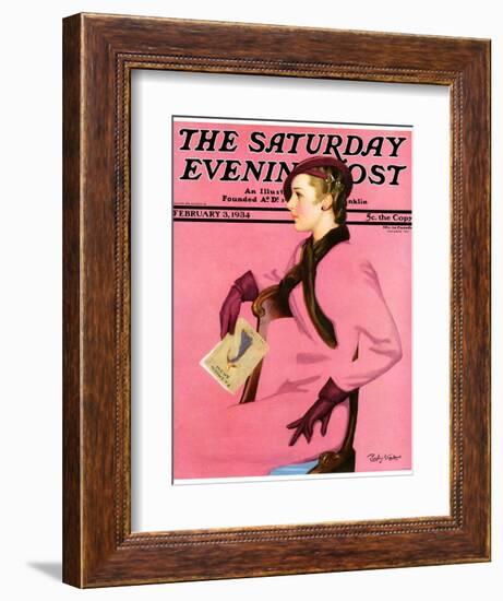 "At the Fashion Show," Saturday Evening Post Cover, February 3, 1934-Penrhyn Stanlaws-Framed Giclee Print