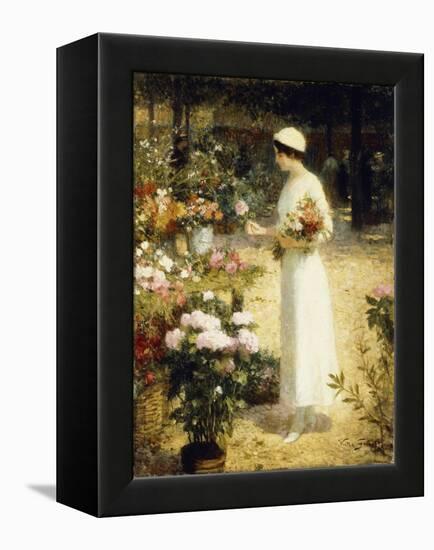 At the Flower Market-Victor Gabriel Gilbert-Framed Premier Image Canvas