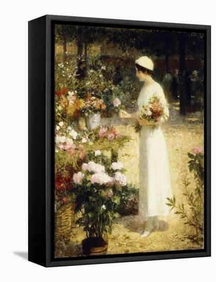 At the Flower Market-Victor Gabriel Gilbert-Framed Premier Image Canvas