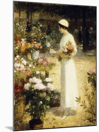 At the Flower Market-Victor Gabriel Gilbert-Mounted Premium Giclee Print