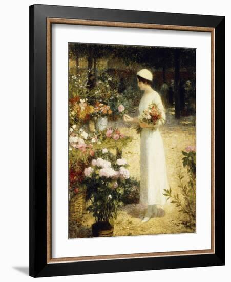 At the Flower Market-Victor Gabriel Gilbert-Framed Giclee Print