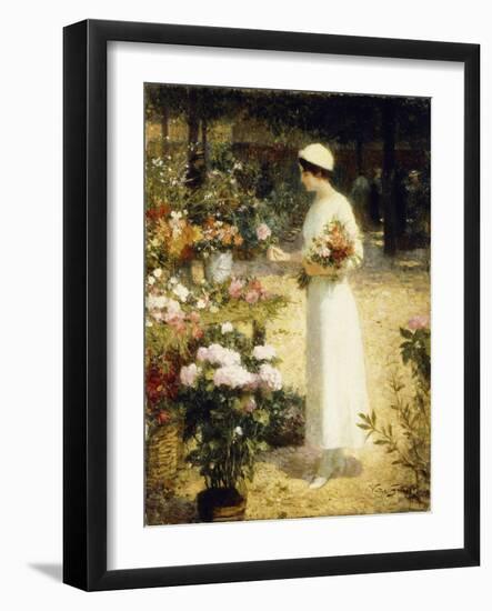 At the Flower Market-Victor Gabriel Gilbert-Framed Giclee Print