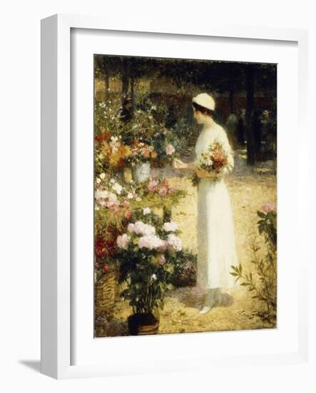 At the Flower Market-Victor Gabriel Gilbert-Framed Giclee Print