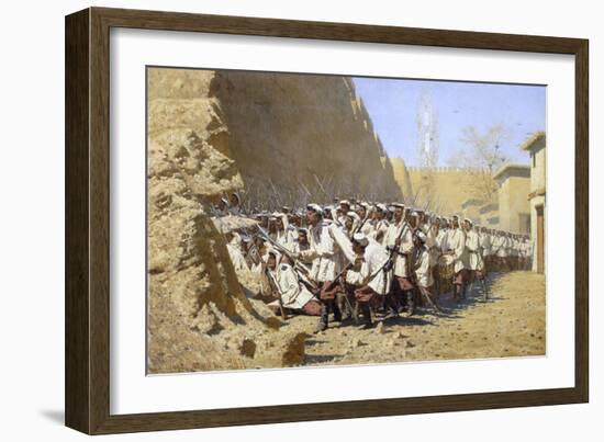 At the Fortress Walls. Let Them In!, 1871-Vasili Vasilyevich Vereshchagin-Framed Giclee Print