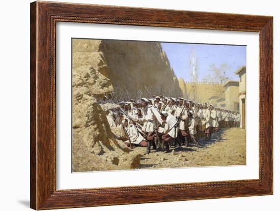 At the Fortress Walls. Let Them In!, 1871-Vasili Vasilyevich Vereshchagin-Framed Giclee Print