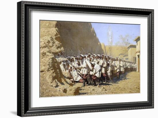 At the Fortress Walls. Let Them In!, 1871-Vasili Vasilyevich Vereshchagin-Framed Giclee Print