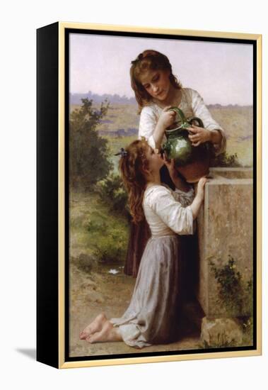 At The Fountain-William Adolphe Bouguereau-Framed Stretched Canvas