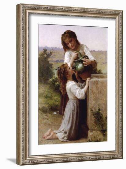 At The Fountain-William Adolphe Bouguereau-Framed Art Print