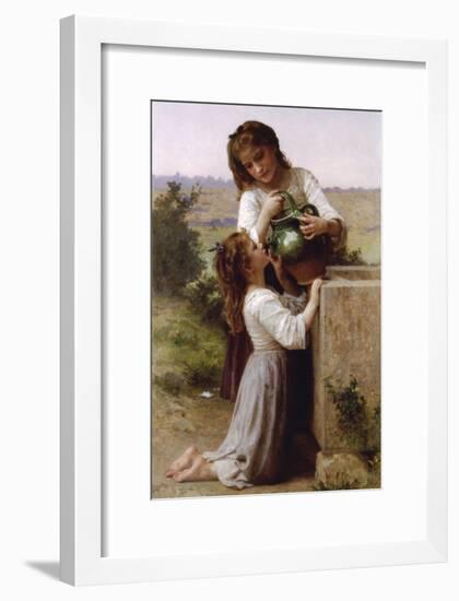 At The Fountain-William Adolphe Bouguereau-Framed Art Print