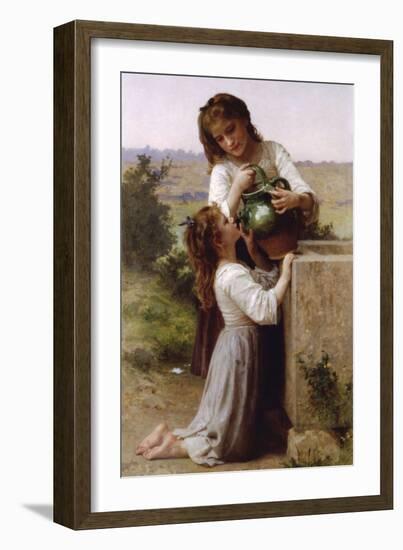 At The Fountain-William Adolphe Bouguereau-Framed Art Print