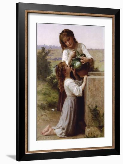 At The Fountain-William Adolphe Bouguereau-Framed Art Print