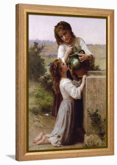 At the Fountain-William Adolphe Bouguereau-Framed Stretched Canvas