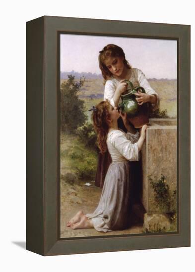 At the Fountain-William Adolphe Bouguereau-Framed Stretched Canvas