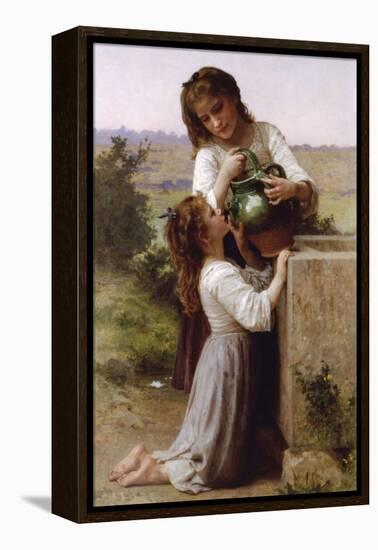 At the Fountain-William Adolphe Bouguereau-Framed Stretched Canvas