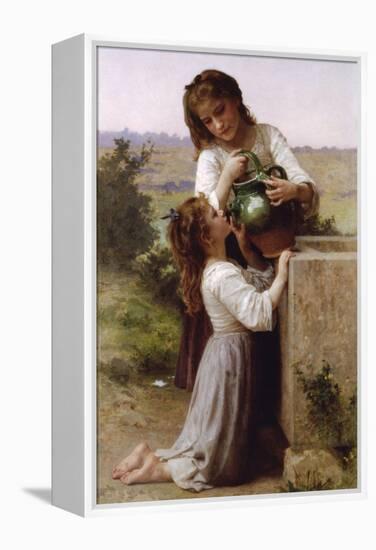 At the Fountain-William Adolphe Bouguereau-Framed Stretched Canvas