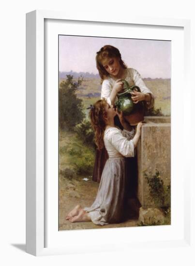 At the Fountain-William Adolphe Bouguereau-Framed Premium Giclee Print