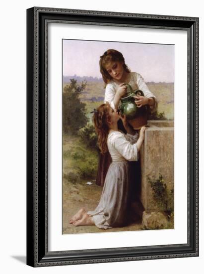 At the Fountain-William Adolphe Bouguereau-Framed Premium Giclee Print