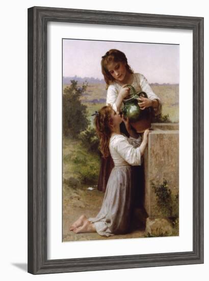 At the Fountain-William Adolphe Bouguereau-Framed Art Print