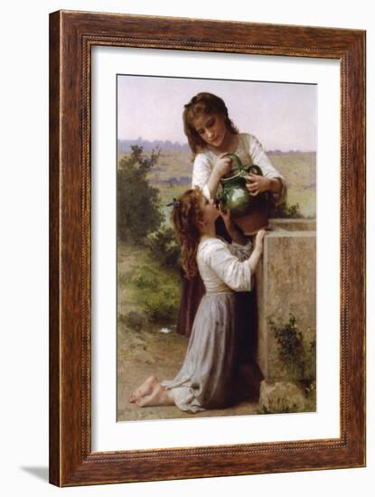 At the Fountain-William Adolphe Bouguereau-Framed Art Print