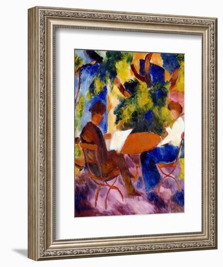 At the Garden Table, 1914-Auguste Macke-Framed Giclee Print