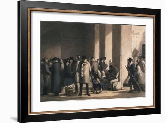 At the Gare Saint-Lazare, 1860S-Honore Daumier-Framed Giclee Print