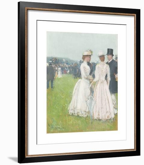At the Grand Prix de Paris, 1887-Frederick Childe Hassam-Framed Premium Giclee Print