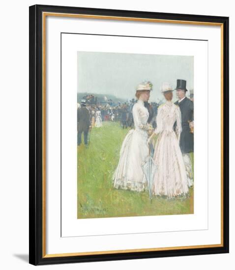 At the Grand Prix de Paris, 1887-Frederick Childe Hassam-Framed Premium Giclee Print