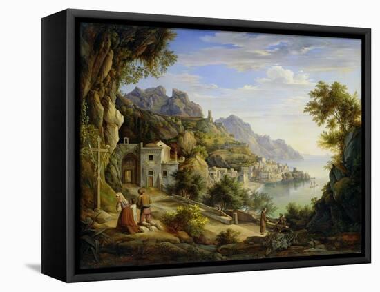 At the Gulf of Salerno, 1826-Joachim Faber-Framed Premier Image Canvas